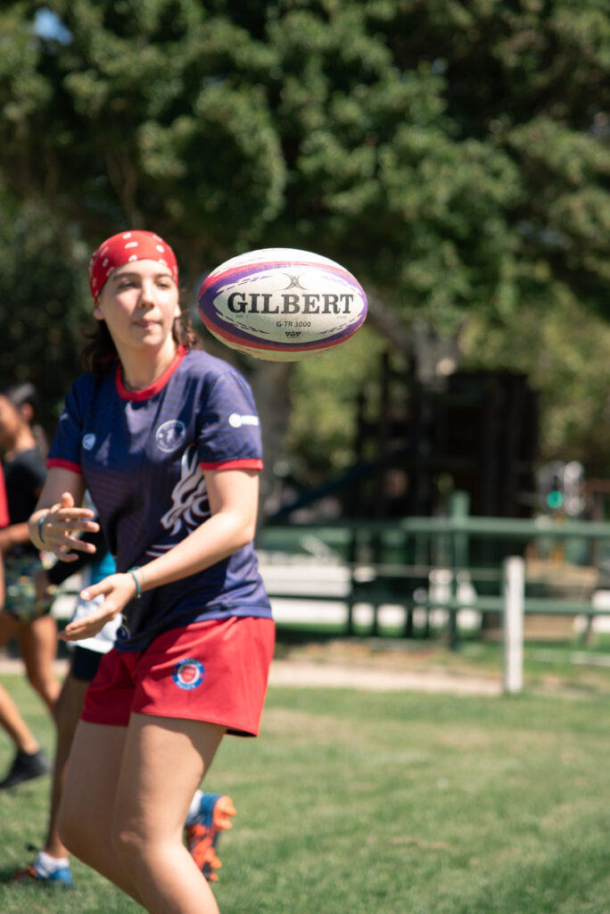 Girls Rugby Ball Shot