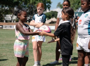 Girls Rugby Ball Training