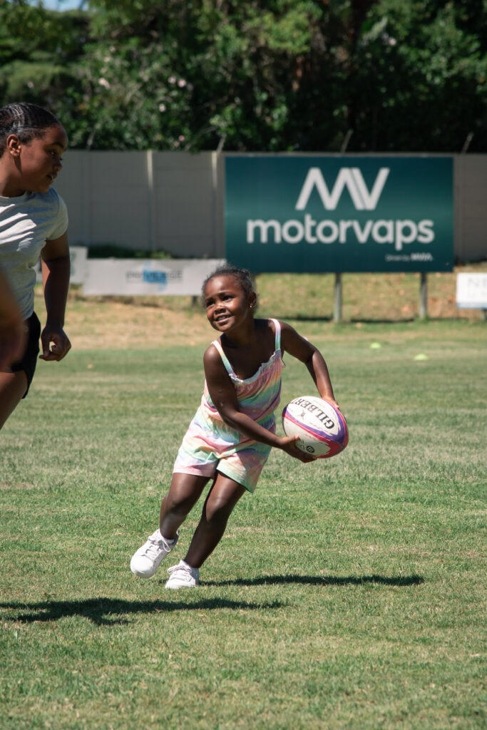 Girls Rugby Little Girl With The Ball