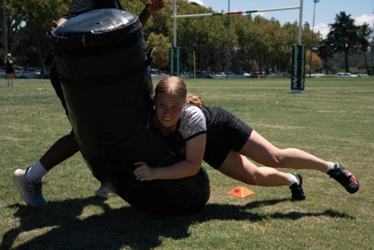 Girls Rugby Tackle Practice